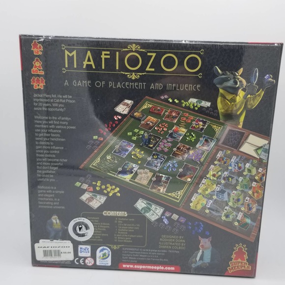 New MAFIOZOO Board Game of Placement & Influence Super Meeple Mafia Gangster - Picture 5 of 8